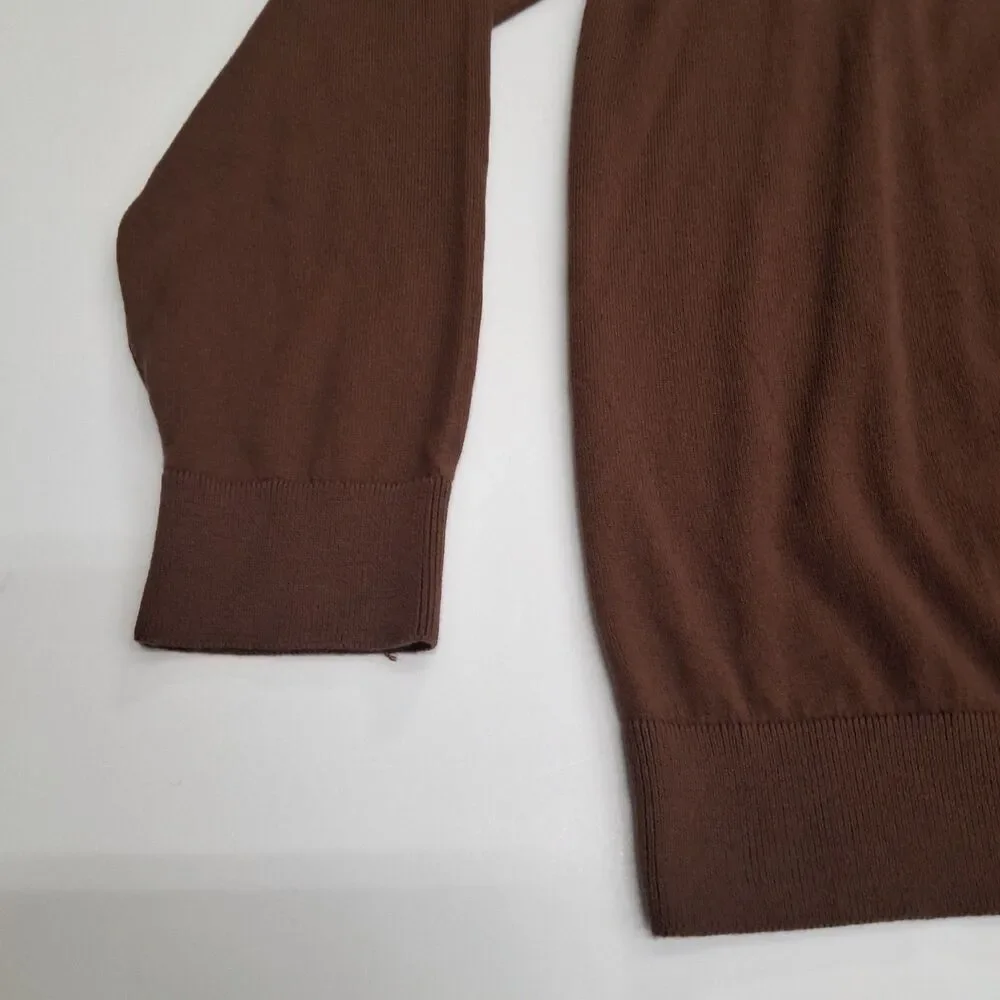 Express Brown Cotton Blend Business Casual Crewneck Sweater Lightweight Size 2XL